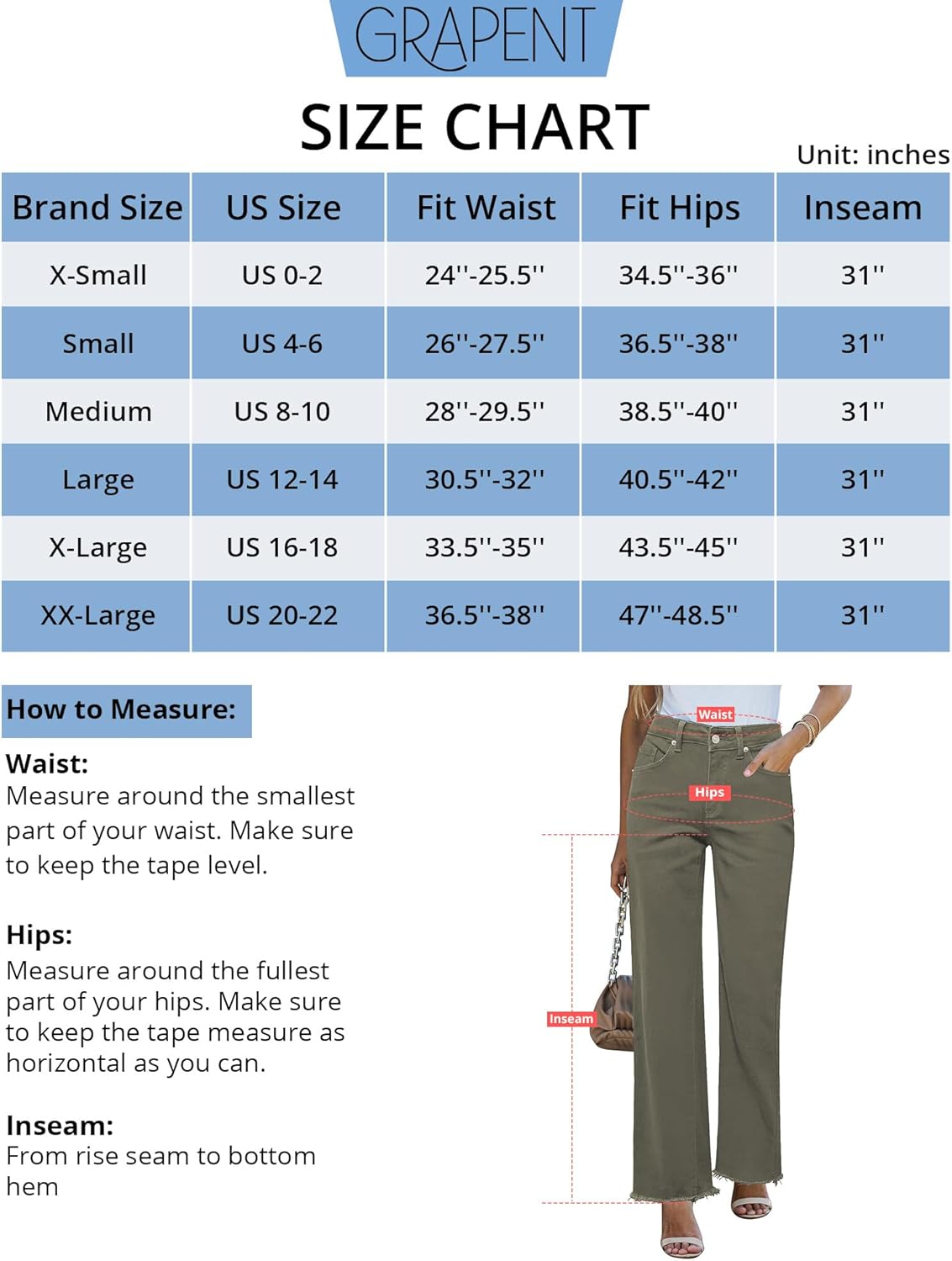 GRAPENT Straight Leg Jeans for Women High Waisted Stretchy Frayed Raw Hem Loose Denim Pants Casual Baggy Jean TrousersOlive Green