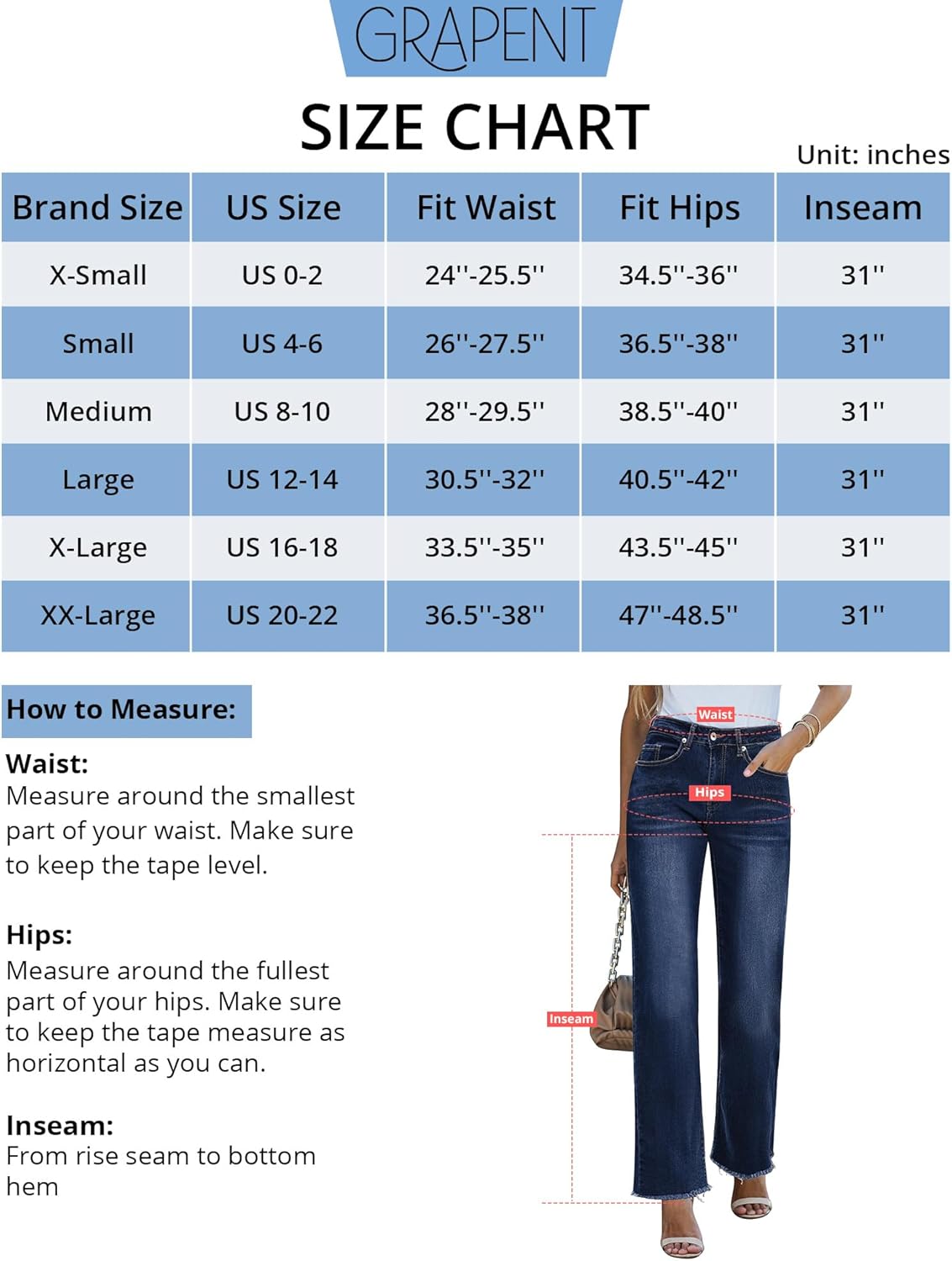 GRAPENT Straight Leg Jeans for Women High Waisted Stretchy Frayed Raw Hem Loose Denim Pants Casual Baggy Jean TrousersVintage Dark Blue