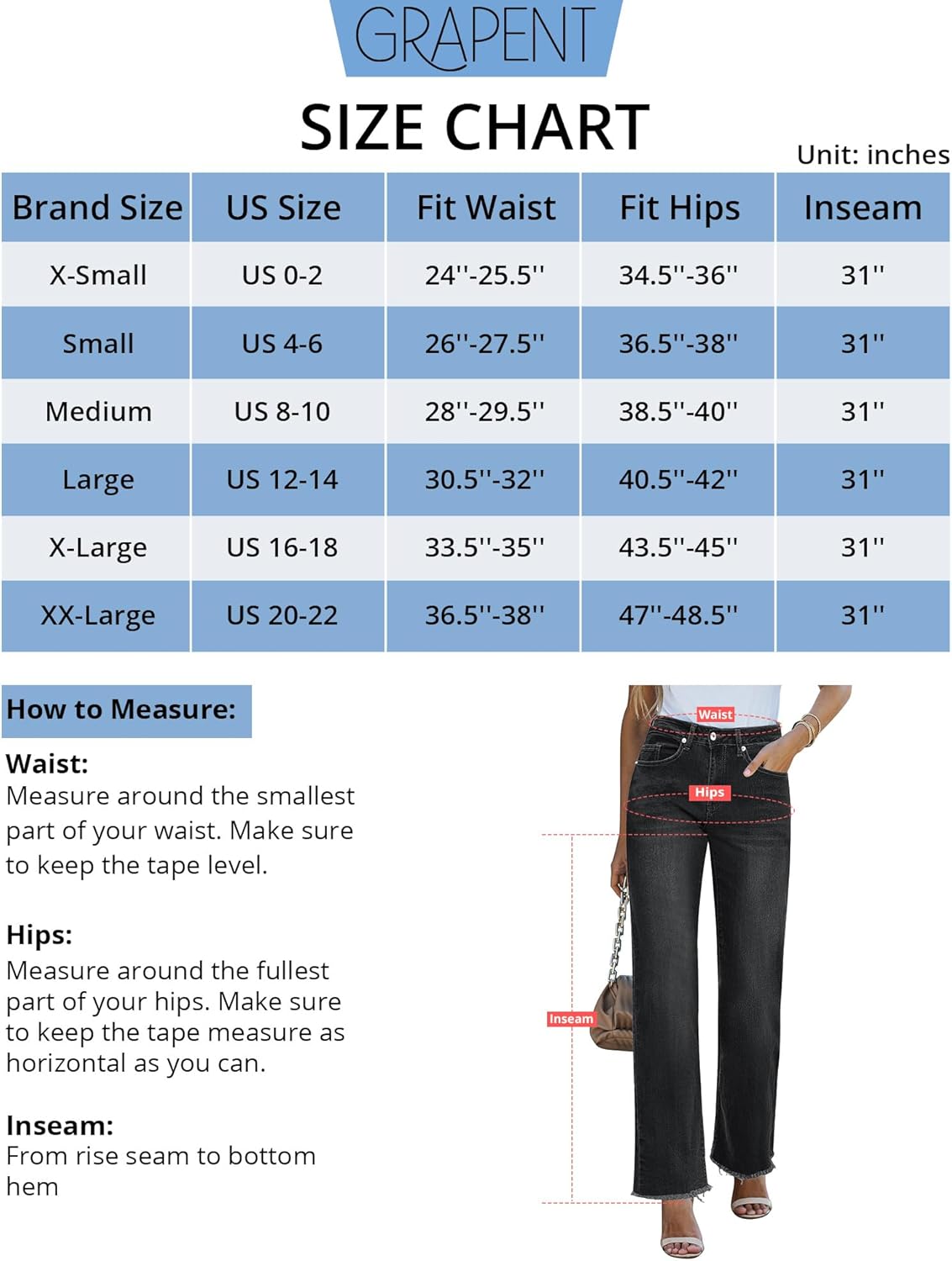 GRAPENT Straight Leg Jeans for Women High Waisted Stretchy Frayed Raw Hem Loose Denim Pants Casual Baggy Jean TrousersWashed Black