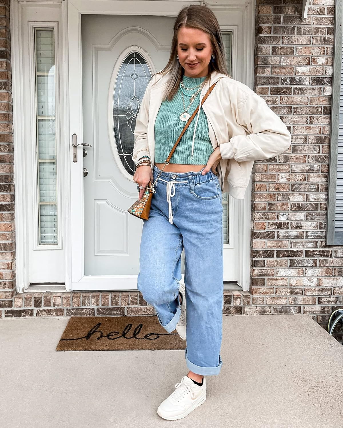 GRAPENT Wide Leg Jeans for Women Stretch High Wasited Elastic Waist Bell Bottom Baggy Y2K PantsAzure Mood