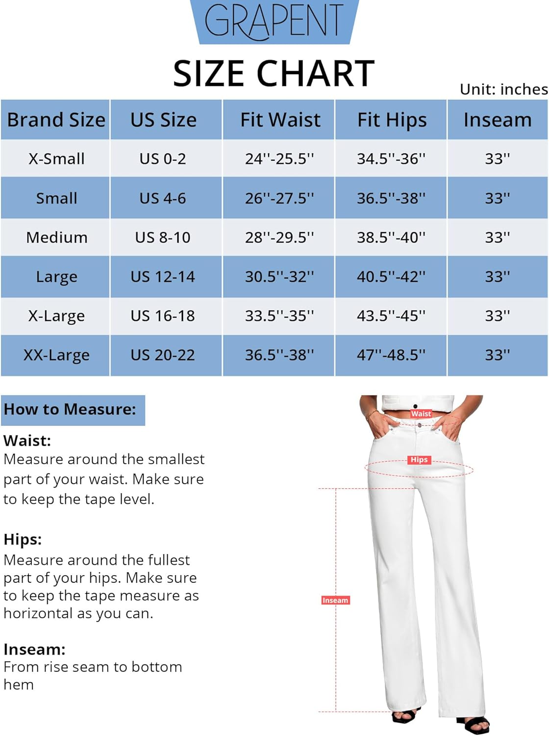 GRAPENT Womens Flare Jeans High Waisted Wide Leg Baggy Jean for Women Stretch Denim PantsLong Cream White