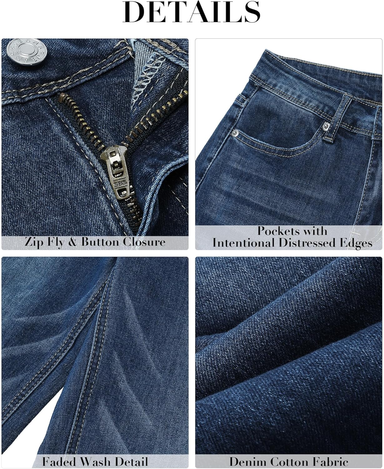 GRAPENT Womens Flare Jeans High Waisted Wide Leg Baggy Jean for Women Stretch Denim PantsPetite Dark Blue