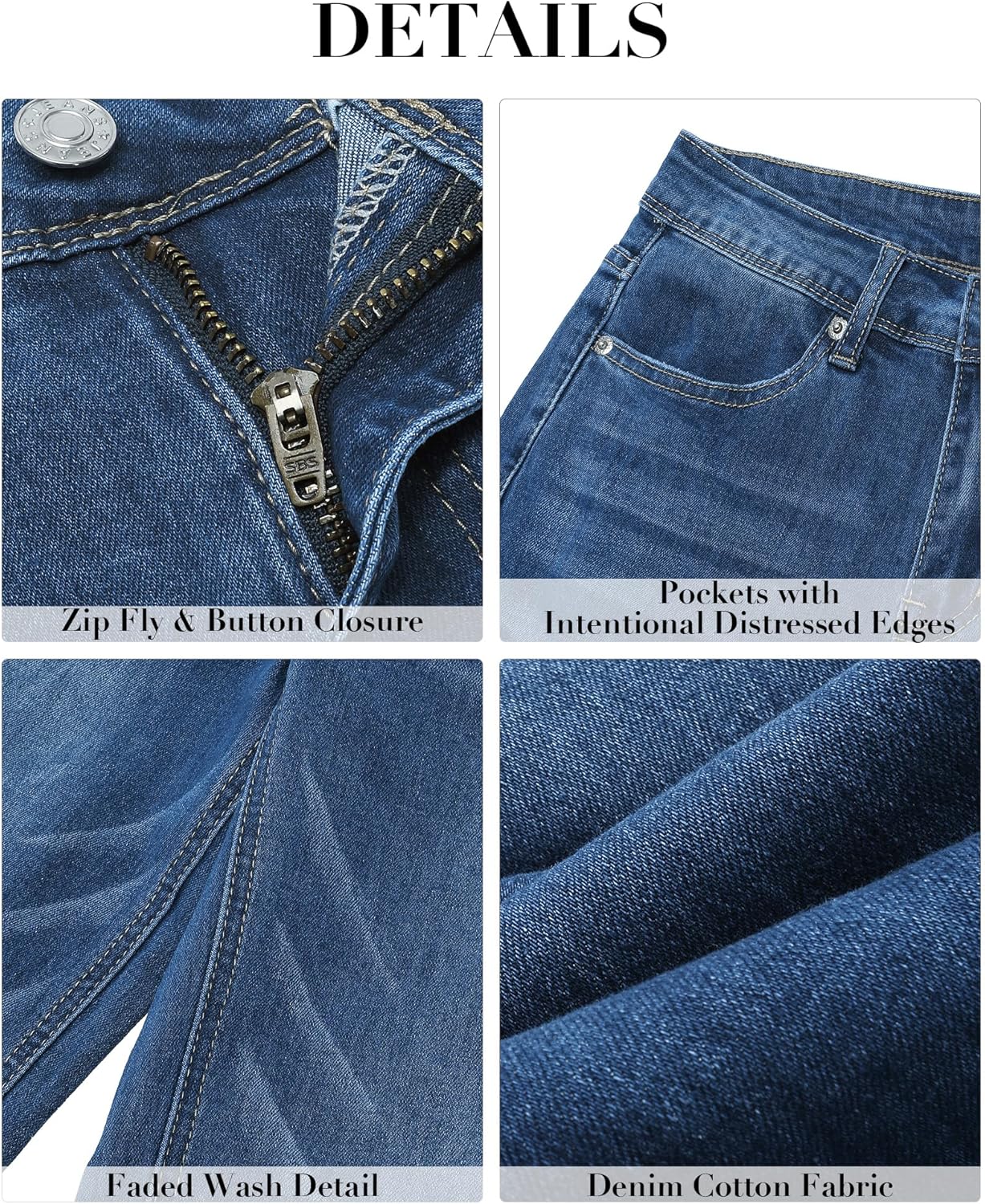 GRAPENT Womens Flare Jeans High Waisted Wide Leg Baggy Jean for Women Stretch Denim PantsPetite Lapis Longing