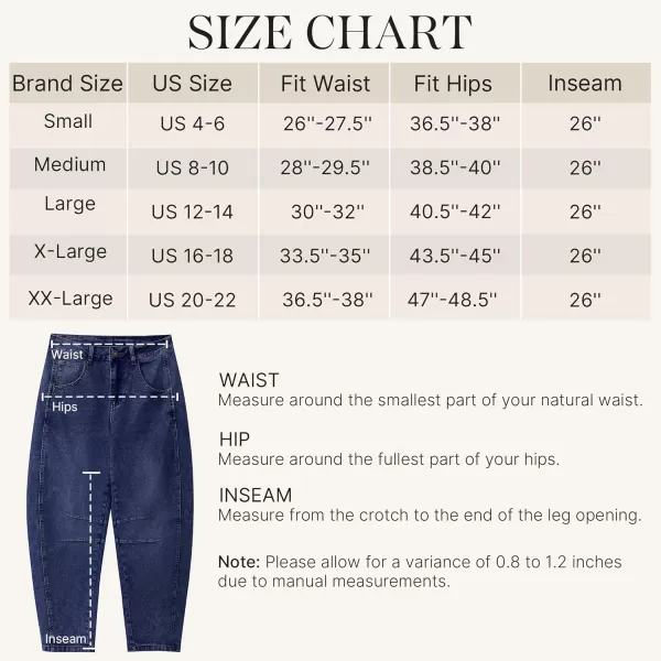 GRAPENT Barrel Jeans for Women Trendy High Waisted Wide Leg Baggy Cropped Relax Fit Stretch Denim Trouser Ankle PantsClassic Blue