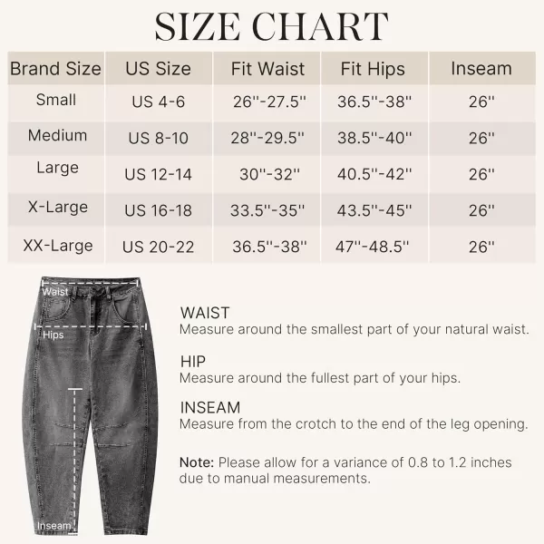 GRAPENT Barrel Jeans for Women Trendy High Waisted Wide Leg Baggy Cropped Relax Fit Stretch Denim Trouser Ankle PantsFoxy Gray