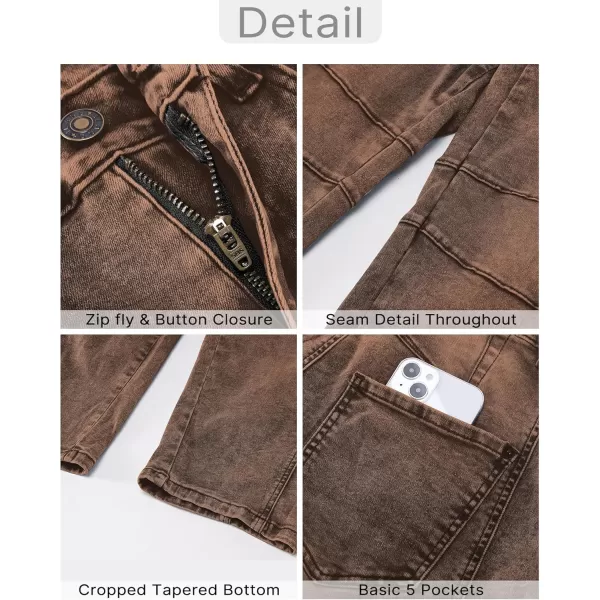GRAPENT Barrel Jeans for Women Trendy High Waisted Wide Leg Baggy Cropped Relax Fit Stretch Denim Trouser Ankle PantsRoot Beer