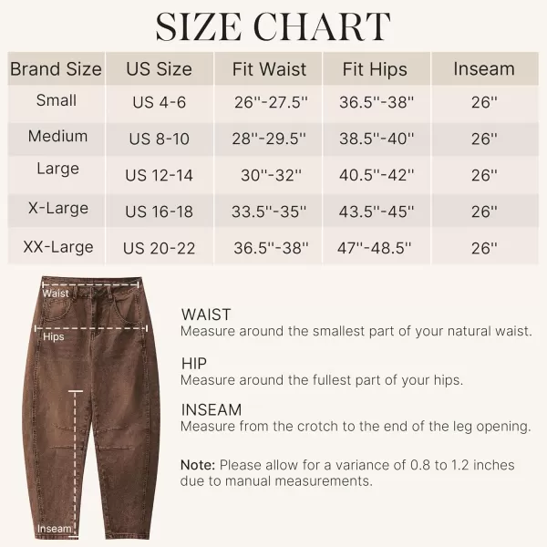 GRAPENT Barrel Jeans for Women Trendy High Waisted Wide Leg Baggy Cropped Relax Fit Stretch Denim Trouser Ankle PantsRoot Beer