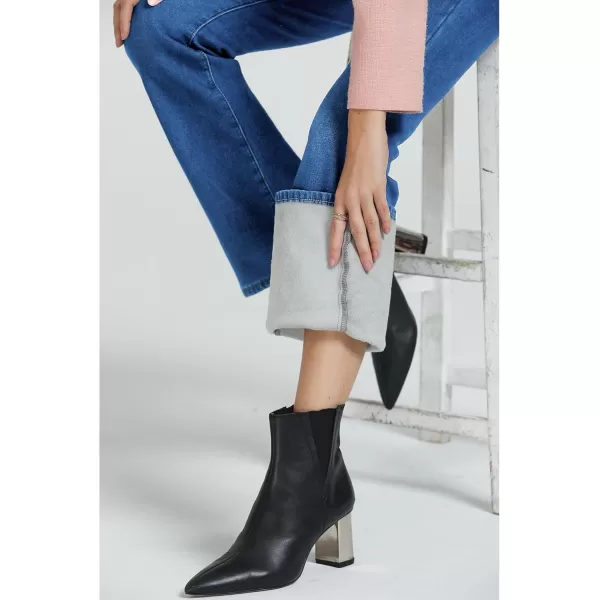 GRAPENT Bootcut Jeans for Women High Waist Stretchy Fleece Lined Pants Flare Jeans Denim Thermal Pants Winter ClothesClassic Blue