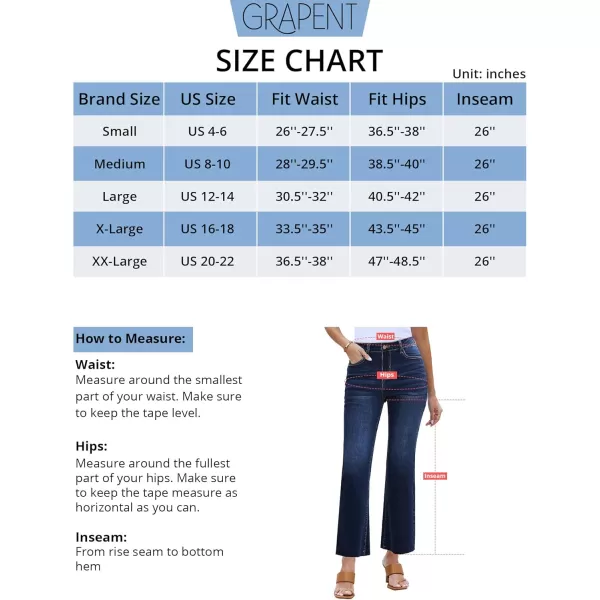 GRAPENT Flare Jeans for Women High Waisted Trendy Cropped Jeans Stretchy Denim Pants Raw Hem Ankle Trouser Jeans PocketsIndigo Skyblue