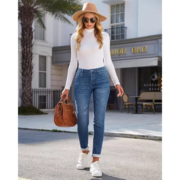 GRAPENT Fleece Lined Leggings Womens Skinny Jeans High Waisted Thermal Jeggings Winter Stretch Denim Pants WarmClassic Blue