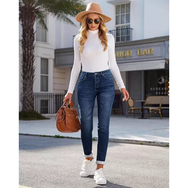GRAPENT Fleece Lined Leggings Womens Skinny Jeans High Waisted Thermal Jeggings Winter Stretch Denim Pants WarmDarkness Blue