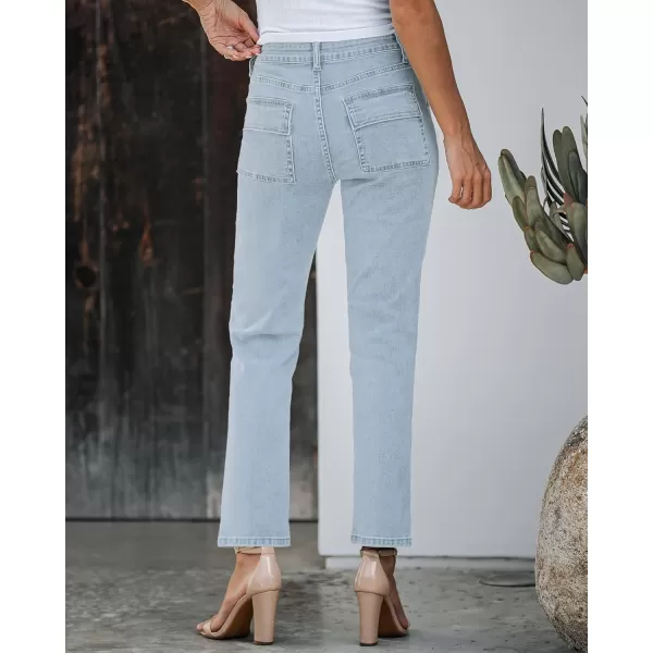 GRAPENT Jeans for Women Fashion Cargo Pants High Waisted Stretch Straight Leg Distressed Denim Pants