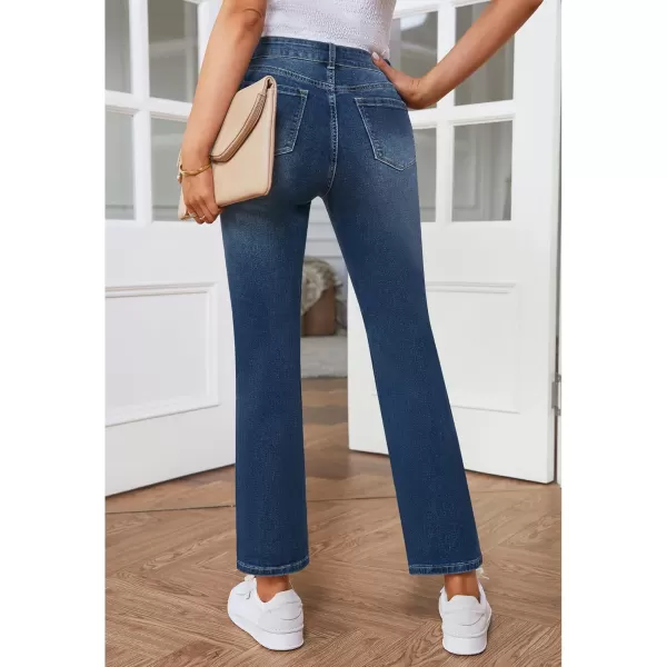 GRAPENT Jeans for Women High Waisted Distressed Straight Leg Ripped Jeans Stretchy Denim Pants Western Outfit 90sClassic Blue