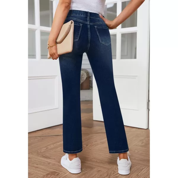 GRAPENT Jeans for Women High Waisted Distressed Straight Leg Ripped Jeans Stretchy Denim Pants Western Outfit 90sCobalt Night Blue