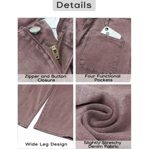 GRAPENT Wide Leg Jeans for Women High Waisted Straight Leg Stretchy Cropped Denim Pants with Pockets Jean TrousersPecan Brown