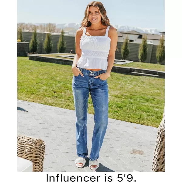 GRAPENT Wide Leg Jeans for Women Trendy High Waisted Flare Stretchy Denim Pants Baggy Dual Button Trouser Jeans PocketsLapis Longing