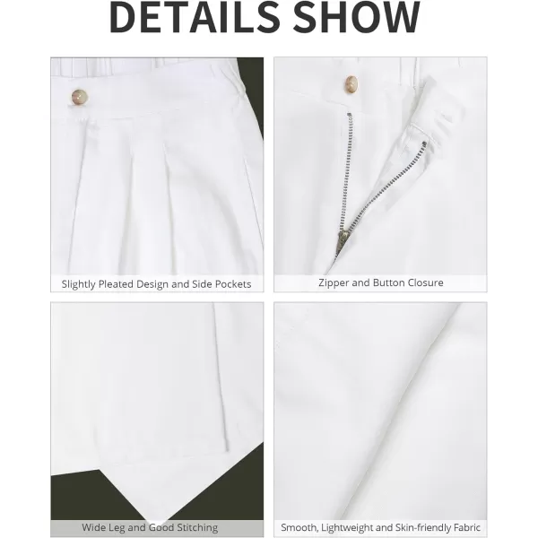 GRAPENT Wide Leg Pants for Women High Waisted Jeans Palazzo Pants Lightweight Summer Beach Flowy Trousers Y2KBrilliant White