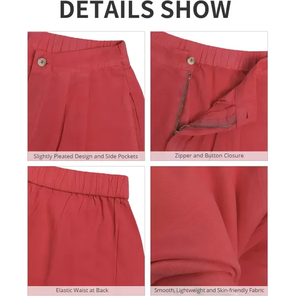GRAPENT Wide Leg Pants for Women High Waisted Jeans Palazzo Pants Lightweight Summer Beach Flowy Trousers Y2KRuby Wine