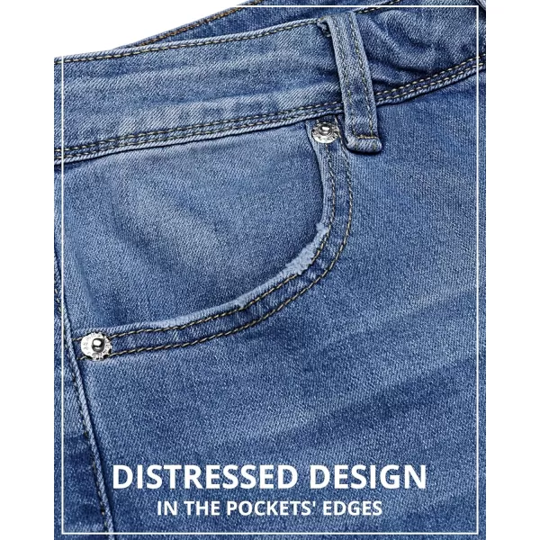 GRAPENT Womens Flare Jeans High Waisted Wide Leg Baggy Jean for Women Stretch Denim PantsBay Blue