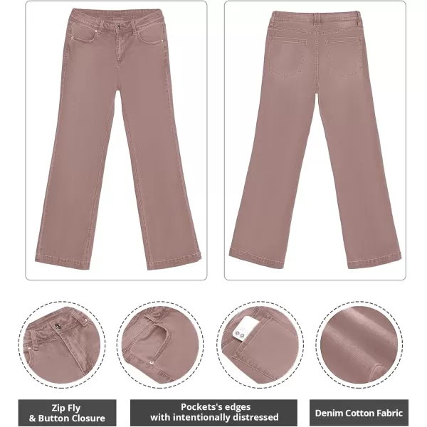 GRAPENT Womens Flare Jeans High Waisted Wide Leg Baggy Jean for Women Stretch Denim PantsBrown  Vintage Wash