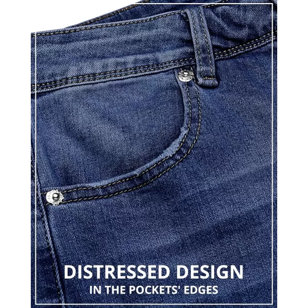 GRAPENT Womens Flare Jeans High Waisted Wide Leg Baggy Jean for Women Stretch Denim PantsDeep Blue