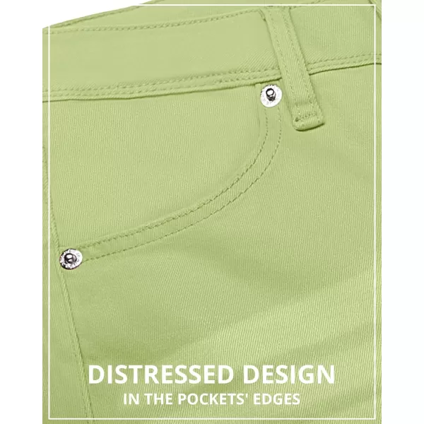 GRAPENT Womens Flare Jeans High Waisted Wide Leg Baggy Jean for Women Stretch Denim PantsLettuce Green