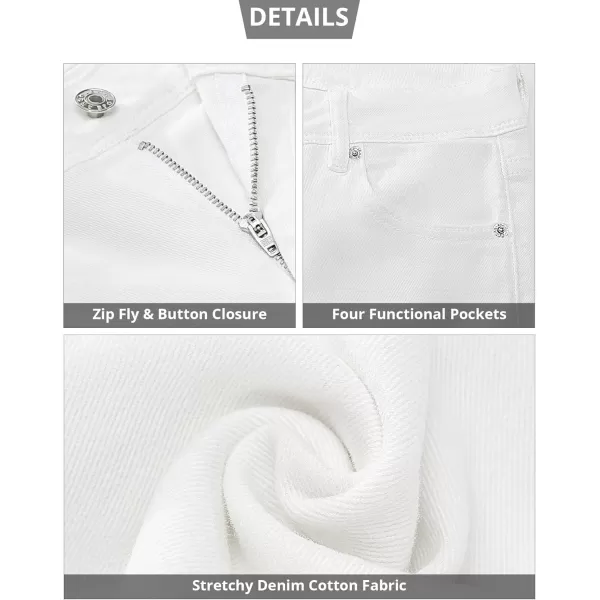 GRAPENT Womens Flare Jeans High Waisted Wide Leg Baggy Jean for Women Stretch Denim PantsLong Cream White