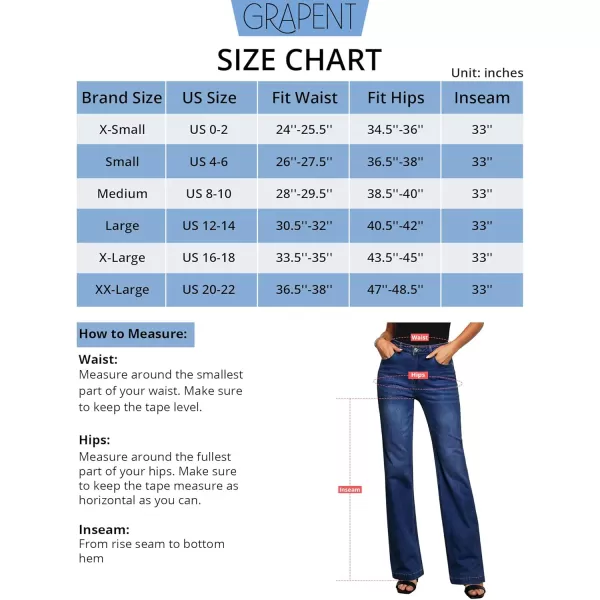 GRAPENT Womens Flare Jeans High Waisted Wide Leg Baggy Jean for Women Stretch Denim PantsLong Indigo Skyblue