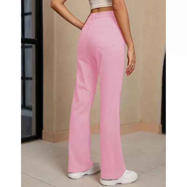 GRAPENT Womens Flare Jeans High Waisted Wide Leg Baggy Jean for Women Stretch Denim PantsOrchid Pink