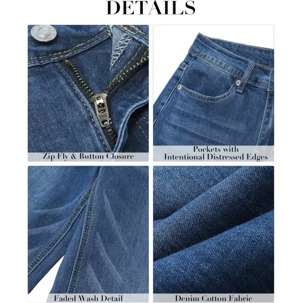 GRAPENT Womens Flare Jeans High Waisted Wide Leg Baggy Jean for Women Stretch Denim PantsPetite Lapis Longing