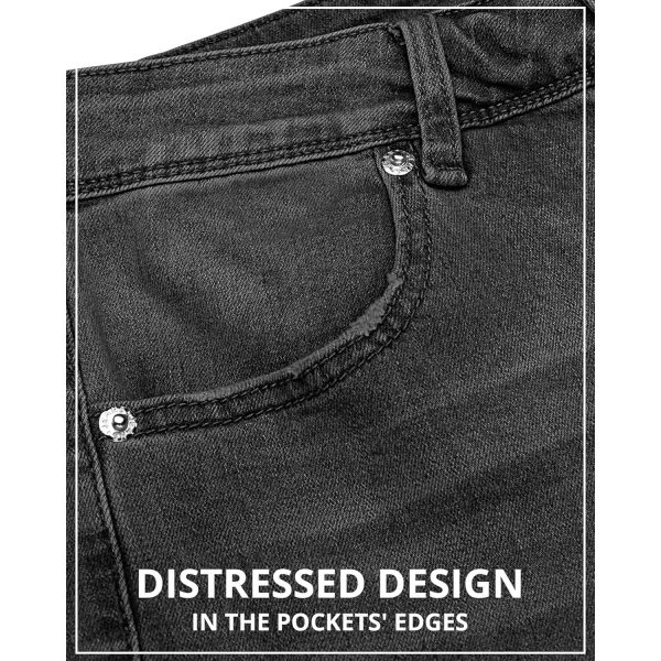 GRAPENT Womens Flare Jeans High Waisted Wide Leg Baggy Jean for Women Stretch Denim PantsSoft Black