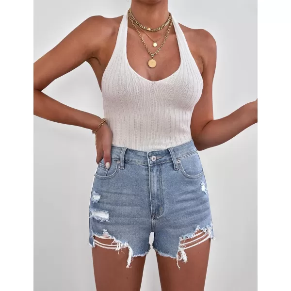 GRAPENT Womens High Waisted Ripped Stretchy Denim Hot Short Summer Jean ShortsA Aged Blue