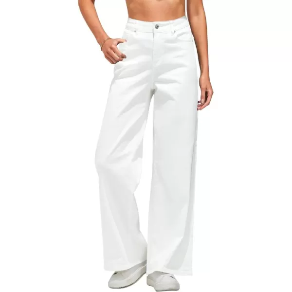 GRAPENT Wide Leg Jeans for Women Trendy High Waisted Stretchy Denim Pants 90s Baggy Jeans Trouser Jeans with PocketsIvory White