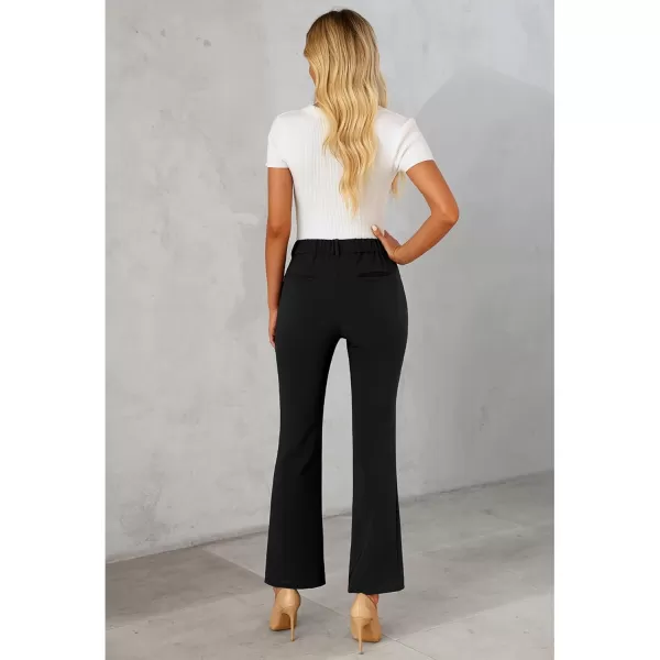 GRAPENT Bootcut Dress Pants for Women High Waisted Business Causal Elastic Waist Stretch Flare Work Trousers Dress PantsBlack