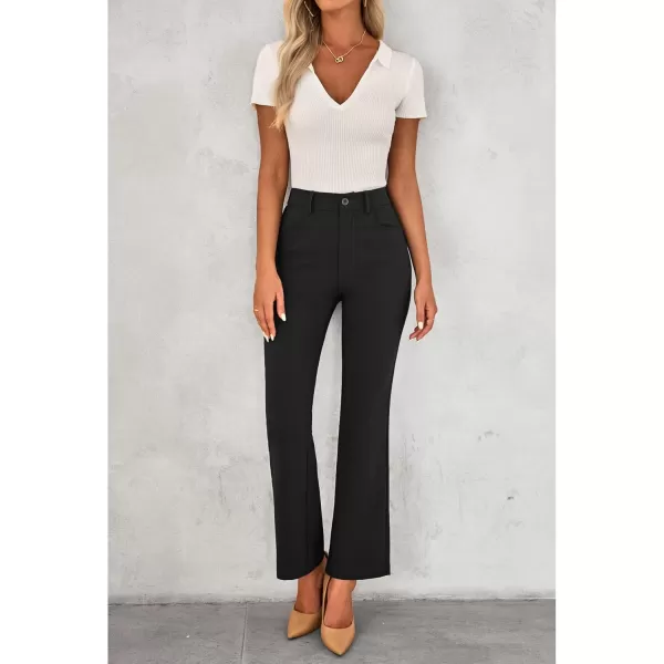GRAPENT Bootcut Dress Pants for Women High Waisted Business Causal Elastic Waist Stretch Flare Work Trousers Dress PantsBlack