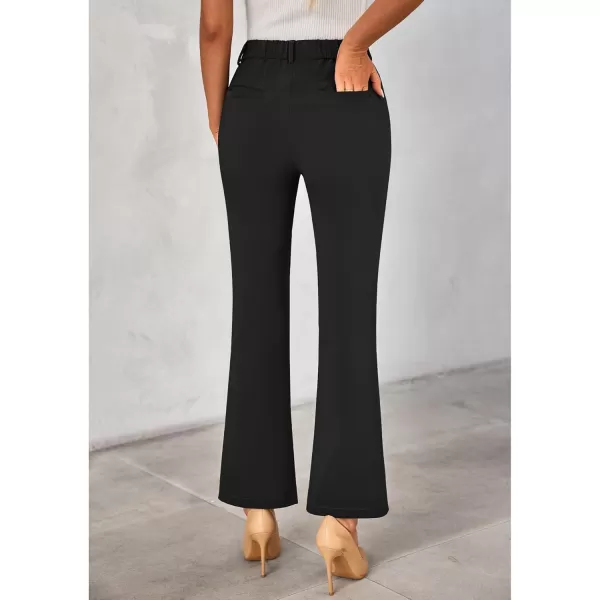 GRAPENT Bootcut Dress Pants for Women High Waisted Business Causal Elastic Waist Stretch Flare Work Trousers Dress PantsBlack