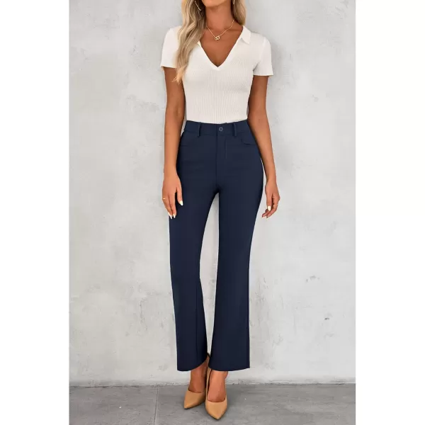 GRAPENT Bootcut Dress Pants for Women High Waisted Business Causal Elastic Waist Stretch Flare Work Trousers Dress PantsDark Blue