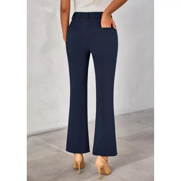 GRAPENT Bootcut Dress Pants for Women High Waisted Business Causal Elastic Waist Stretch Flare Work Trousers Dress PantsDark Blue