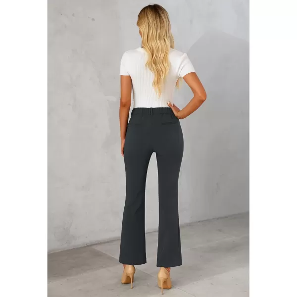 GRAPENT Bootcut Dress Pants for Women High Waisted Business Causal Elastic Waist Stretch Flare Work Trousers Dress PantsDark Gray