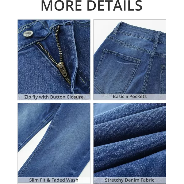 GRAPENT Capris Jeans for Women High Waisted Skinny Stretchy Denim Capri Pants Casual Cropped Jeggings TrousersClassic Blue