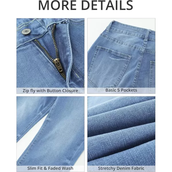 GRAPENT Capris Jeans for Women High Waisted Skinny Stretchy Denim Capri Pants Casual Cropped Jeggings TrousersLakeside Blue
