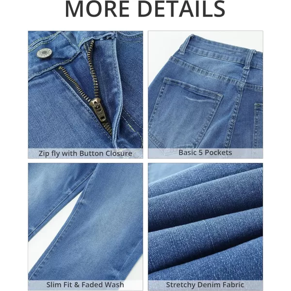 GRAPENT Capris Jeans for Women High Waisted Skinny Stretchy Denim Capri Pants Casual Cropped Jeggings TrousersMedium Blue