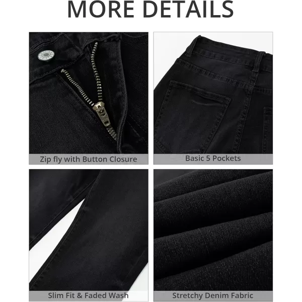 GRAPENT Capris Jeans for Women High Waisted Skinny Stretchy Denim Capri Pants Casual Cropped Jeggings TrousersWashed Black