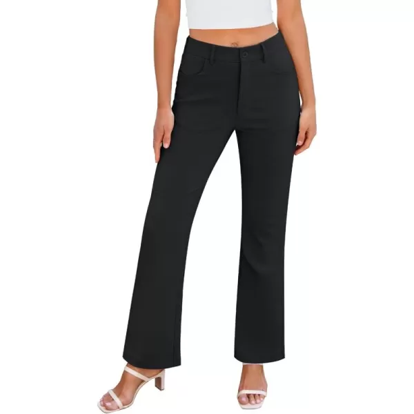GRAPENT Bootcut Dress Pants for Women High Waisted Business Causal Elastic Waist Stretch Flare Work Trousers Dress PantsBlack