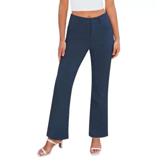 GRAPENT Bootcut Dress Pants for Women High Waisted Business Causal Elastic Waist Stretch Flare Work Trousers Dress PantsDark Blue