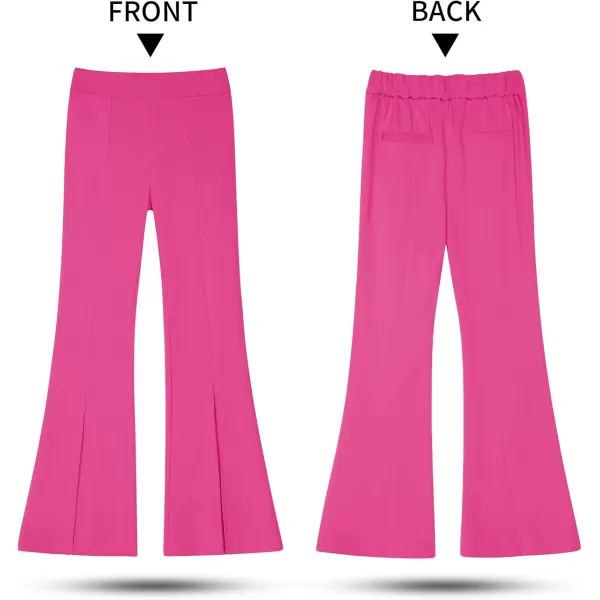 imageGRAPENT Dress Pants Wide Leg Pants for Women Flare Pants Pull On Business Casual Work Trousers Split Hem SlacksMagenta