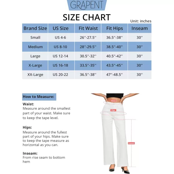imageGRAPENT Jeans for Women High Waisted Straight Leg Jeans Stretchy Trendy Wide Leg Denim Pants Jean Trousers Patch PocketsCream White