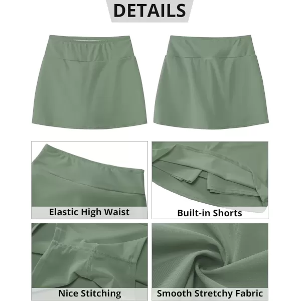 imageGARPENT Womens Swim Skirt High Waisted Bathing Suit Bottoms Modest Swimsuits Bikini Swim Skirts Bottom with ShortArmy Green