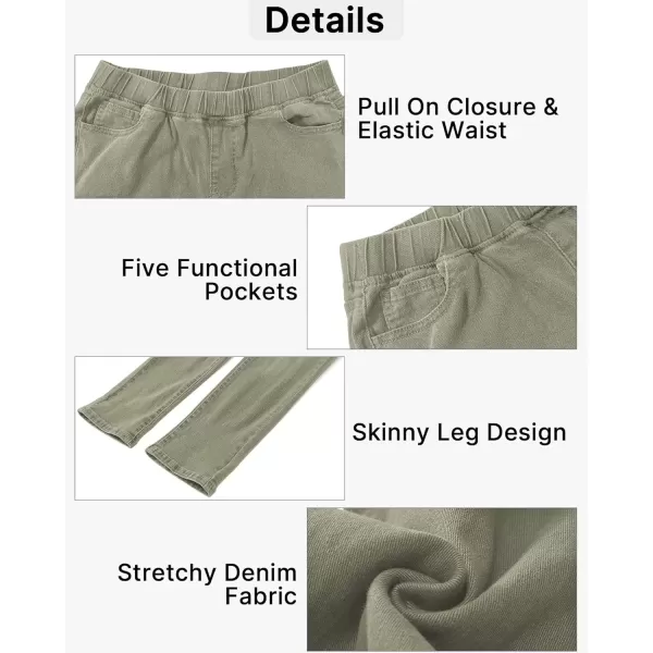 imageGRAPENT Pull On Jeans for Women High Waisted Skinny Capri Pants Trendy Stretch Denim Cropped Jeans Crop Jeggings CaprisArmy Green  Acid Wash