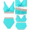 imageGRAPENT Bikini Sets for Women High Waisted Two Piece Swimsuit Padded Knot Twist Cut Out Color Block Bathing Suit BikinisAqua Blue